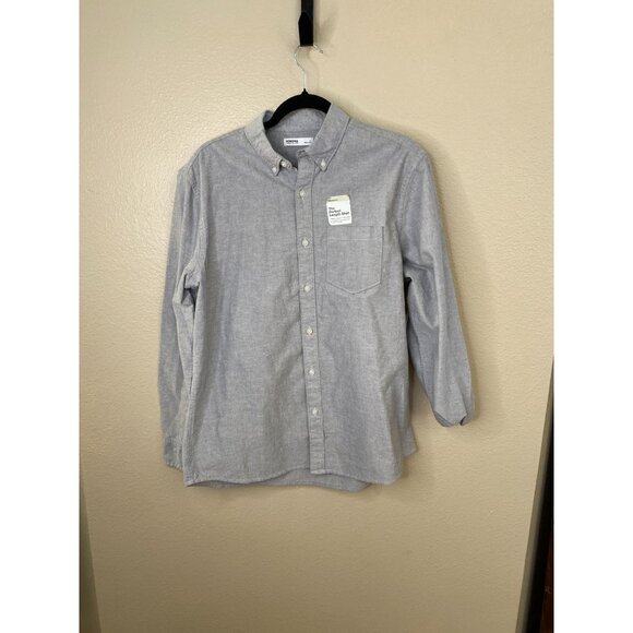 Sonoma Mens Perfect-Length Button-Down Shirt Castlerock Gray Standard Fit L NEW - Picture 1 of 8